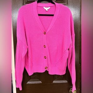 Time and Tru Cozy Pink Cardigan Sweater